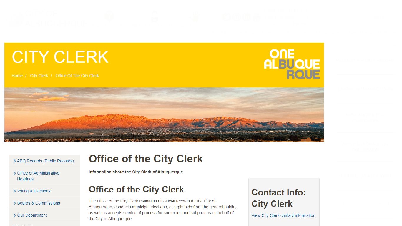 Office of the City Clerk — City of Albuquerque